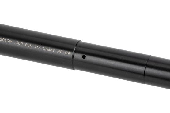 SOLGW 300 BLK Combat series 9" AR barrel for pistols and registered SBRs features a pistol-length gas system